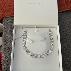 Atelier Swarovski Silver Crystal Choker Necklace